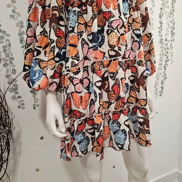 Show Me Your MuMu Mandi Mini Dress Sz M in Baileys Butterflies - Picture 5 of 13